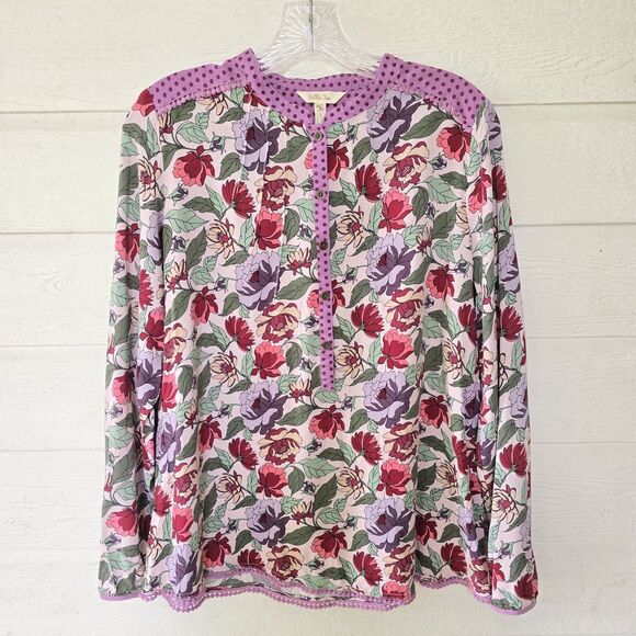 Matilda Jane M Dusk Or Dawn Once Upon A Time Purple Floral Blouse Long Sleeve - Picture 1 of 8